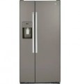 GE - 23.0 Cu. Ft. Side-by-Side Refrigerator with External Ice & Water Dispenser - Fingerprint resistant slate