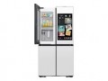 Samsung - Bespoke 23 cu. ft. Counter Depth 4-Door French Door Refrigerator with AI Family Hub™+ & AI Vision Inside™ - White Glass