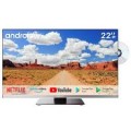 Sylvox - 22 inch Smart RV TV, 12 Volt TV with DVD Player, 1080P Google TV for RV Camper, Frameless Design(Limo Series)