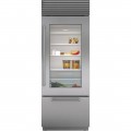 Sub-Zero - Classic 17.3 Cu. Ft. Bottom-Freezer Built-In Refrigerator with Glass Door - Stainless steel