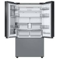 Samsung - BESPOKE 24 cu. ft. 3-Door French Door Counter Depth Smart Refrigerator with Family Hub - Gray Glass