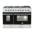 Forno Appliances - Galiano 6.58 Cu. Ft. Freestanding Gas Range with Convection Oven - Black Door - Black