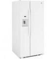 GE - 23.2 Cu. Ft. Side-by-Side Refrigerator with External Ice & Water Dispenser - High gloss white