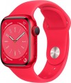 Apple Geek Squad Certified Refurbished Watch Series 8 (GPS) 41mm Aluminum Case with (PRODUCT)RED Sport Band - M/L - (PRODUCT)RED