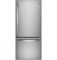 GE - 21.0 Cu. Ft. Bottom-Freezer Refrigerator with LED Interior Lighting - Stainless Steel